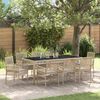 vidaXL Set da Pranzo per Giardino 9 pcs Beige polyrattan