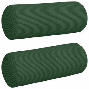 vidaXL Cuscini a rullo 2 pcs Verde Scuro &Oslash; 15 x 40 cm Tessuto in Cords