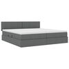 vidaXL Letto con contenitore e LED Grigio scuro 200 x 200 cm Tessuto