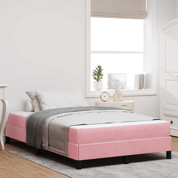 vidaXL Letto a molle con materasso Rosa 120 x 190 cm Tessuto