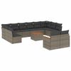 vidaXL Set Divani da Giardino 13 pz con Cuscini Grigio in Polyrattan