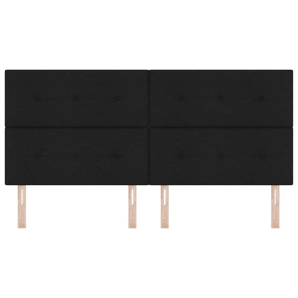 vidaXL Testiera regolabile in altezza con testiera Nero 200 cm Tessuto