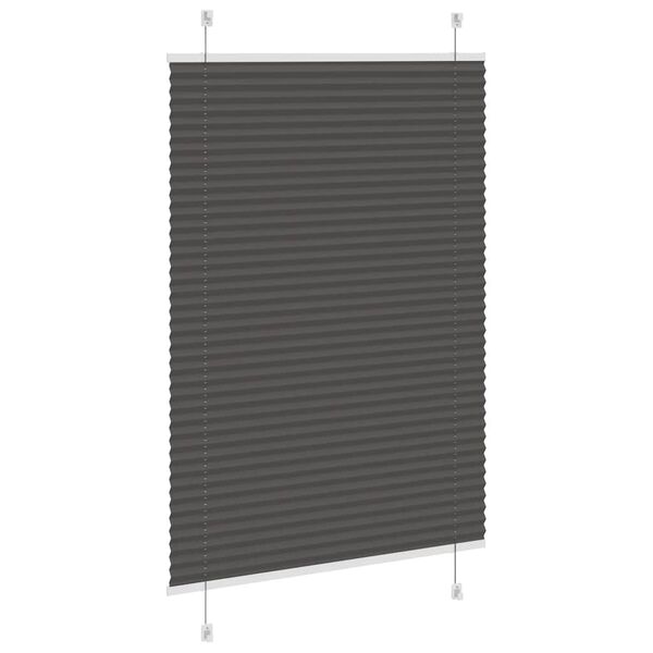 vidaXL Tenda Plissettata Nera 100x100 cm Larghezza Tessuto 99,4 cm
