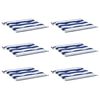 vidaXL Cuscini per Sedia 2pz Strisce Bianche e Blu 50x50x4 cm Tessuto