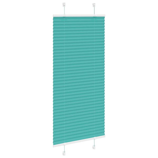 vidaXL Tenda Plissettata Verde petrolio 65x150 cm Larghezza Tessuto