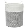 vidaXL Cestino Portaoggetti Grigio e Bianco &Oslash;38x46 cm in Cotone