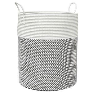 vidaXL Cestino Portaoggetti Grigio e Bianco &Oslash;38x46 cm in Cotone