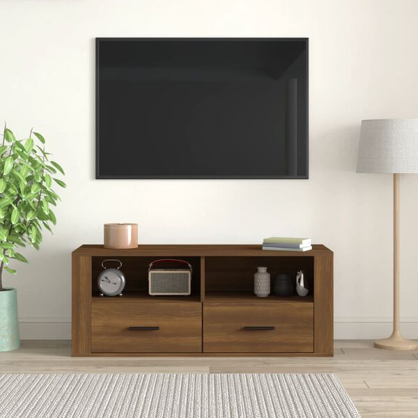 vidaXL Mobile TV Rovere Marrone 100x35x40 cm in Legno Multistrato