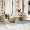 vidaXL Set Divani da Giardino 7 pz con Cuscini Beige in Polyrattan
