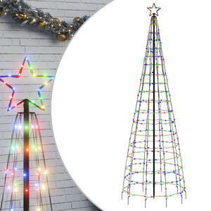 vidaXL Albero di Natale a LED con Punte 570 LED Colorato 300 cm
