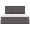 vidaXL Letto con contenitore e LED Grigio 180 x 200 cm Pelle sintetica