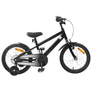 vidaXL Bicicletta per Bambini 16 Pollici per bambini di 4-6 anni Nero