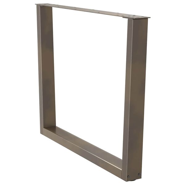 vidaXL Gambe per tavolo da pranzo a forma di V 3 pz in acciaio naturale 100x(72-73,3) cm