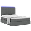 vidaXL Letto con contenitore e LED Grigio scuro 140 x 200 cm