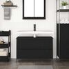 vidaXL Mobile Lavabo da Bagno con Cassetti Rovere Nero 90x34,5x60 cm