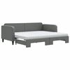 vidaXL Divano Letto Estraibile Materassi Grigio Scuro 90x190cm Tessuto