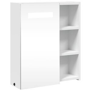 vidaXL Armadietto Bagno con Specchio e LED Bianco 45x13x52 cm