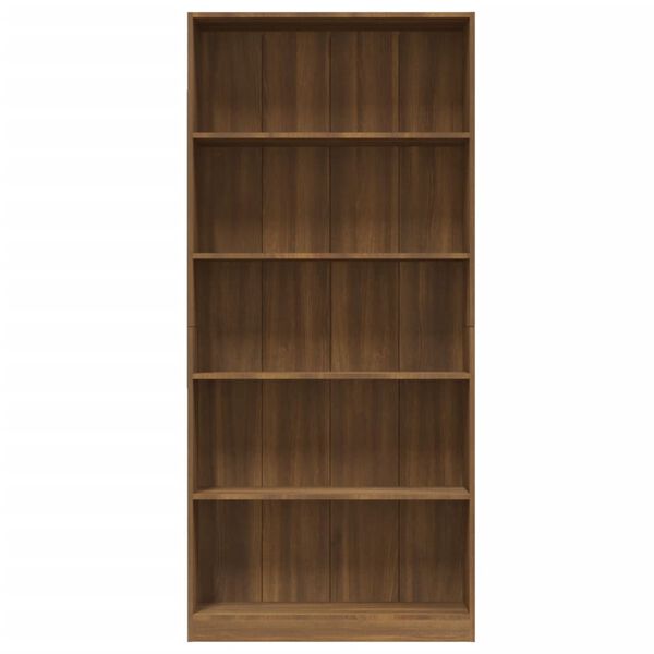 vidaXL Libreria 5 Ripiani Rovere Marrone 80x24x175cm Legno Multistrato