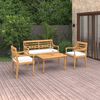 vidaXL Set Divani da Giardino 4 pz con Cuscini Legno Massello di Teak