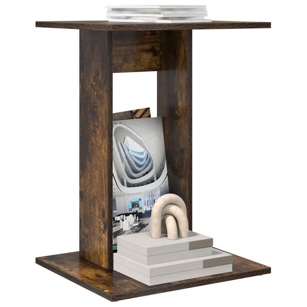 vidaXL Tavolo laterale Rovere fum&eacute; 45 x 40 x 62,5 cm Legno multistrato