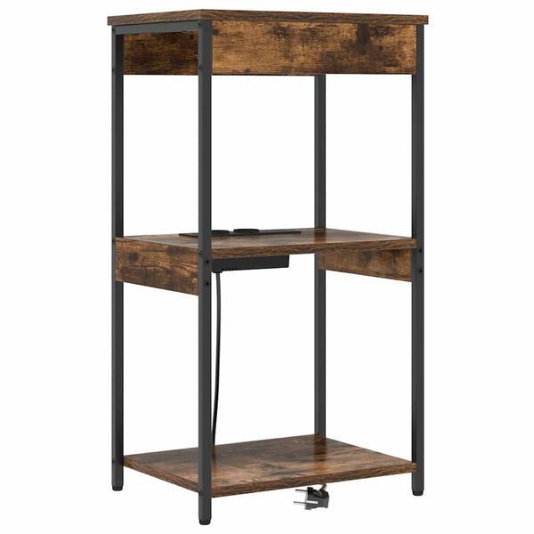 vidaXL Armadio da Notte Rovere fum&eacute; 41 x 31 x 76 cm Legno multistrato