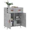 vidaXL Credenza Grigio Cemento 69,5x34x90 cm in Legno Multistrato