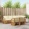 vidaXL Set divano sezionale con cuscino 7 pcs Naturale e Crema