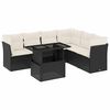 vidaXL Set Divani da Giardino con Cuscini 7pz Nero Polyrattan