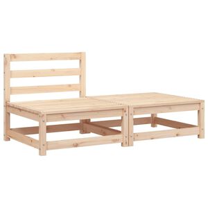 vidaXL Divano Giardino Senza Braccioli con Poggiapiedi Massello Pino