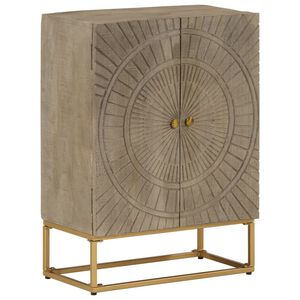 vidaXL Credenza 55x30x76 cm in Legno Massello di Mango e Ferro