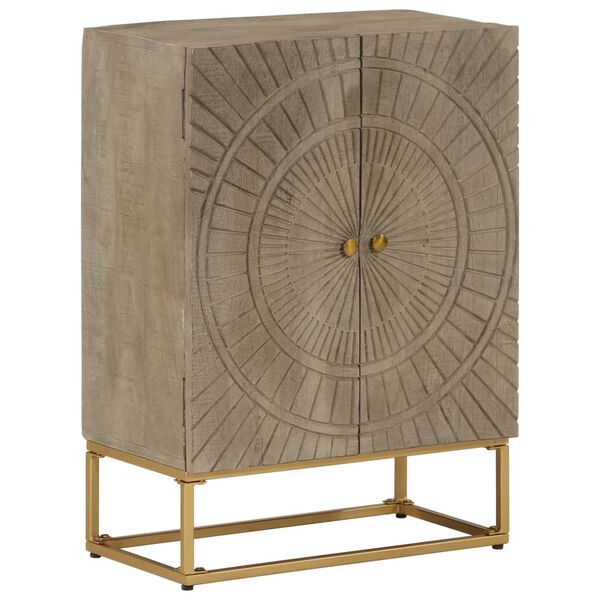vidaXL Credenza 55x30x76 cm in Legno Massello di Mango e Ferro