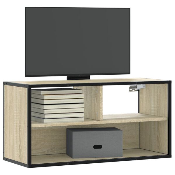 vidaXL Mobile TV Rovere Sonoma 80x31x39,5 cm Legno Multistrato Metallo