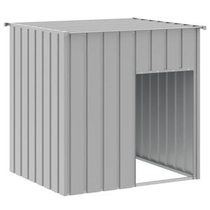 vidaXL Cuccia per cani con tetto grigio chiaro 110x103x109 cm in acciaio zincato