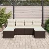 vidaXL Set Divano da Giardino 6 pcs Marrone polyrattan