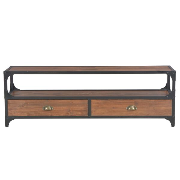 vidaXL Mobile TV con 2 Cassetti 120x30x40cm in Legno Massello di Pino