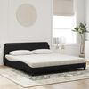 vidaXL Letto con Materasso Dover Nero 180x200 cm in Velluto