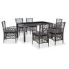 vidaXL Set da Pranzo da Giardino 7 pz in Polyrattan Grigio