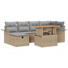 vidaXL Set Divano da Giardino 7 pz Beige polyrattan