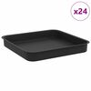vidaXL Vassoio Quadrato per Fiori 24 pz Nero 15 x 15 x 2 cm Plastica
