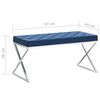 vidaXL Panca 97 cm Blu in Velluto e Acciaio Inossidabile