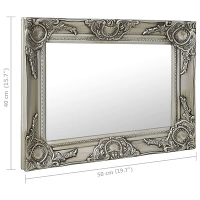 vidaXL Specchio da Parete Stile Barocco 50x40 cm Argento