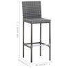 vidaXL Set da Bar da Giardino 7 pz con Cuscini in Polyrattan Grigio