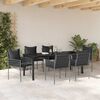 vidaXL Set da Pranzo per Giardino 7 pcs Nero e Grigio Rattan in PE