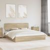 vidaXL Letto con Contenitore con testiera Rovere Sonoma 180 x 200 cm