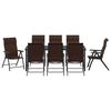 vidaXL Set da Pranzo per Giardino 9 pcs Marrone Poly Rattan