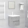 vidaXL Set Mobili da Bagno Grigio Cemento in Legno Multistrato