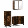 vidaXL Set Mobili da Bagno 3 pz Rovere Fumo in Legno Multistrato