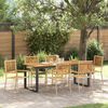 vidaXL Set da Pranzo per Giardino 7 pcs Beige Legno di Acacia Massello