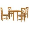 vidaXL Set da pranzo 5 pz Beige Legno di Quercia Massello