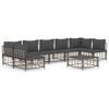 vidaXL Set Divani da Giardino 8 pz con Cuscini Antracite in Polyrattan